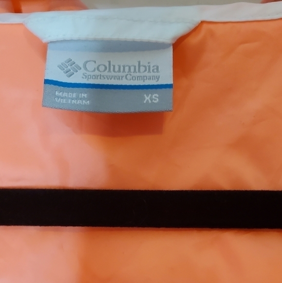 COLUMBIA Size Xs Water Repellent Lightweight Jacket In Tangerine & Blue - Picture 3 of 4